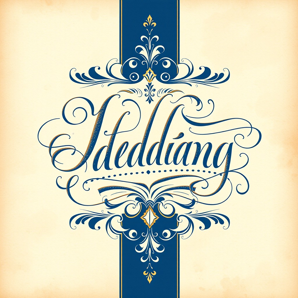An elegant calligraphy banner featuring intricate and flowing lettering