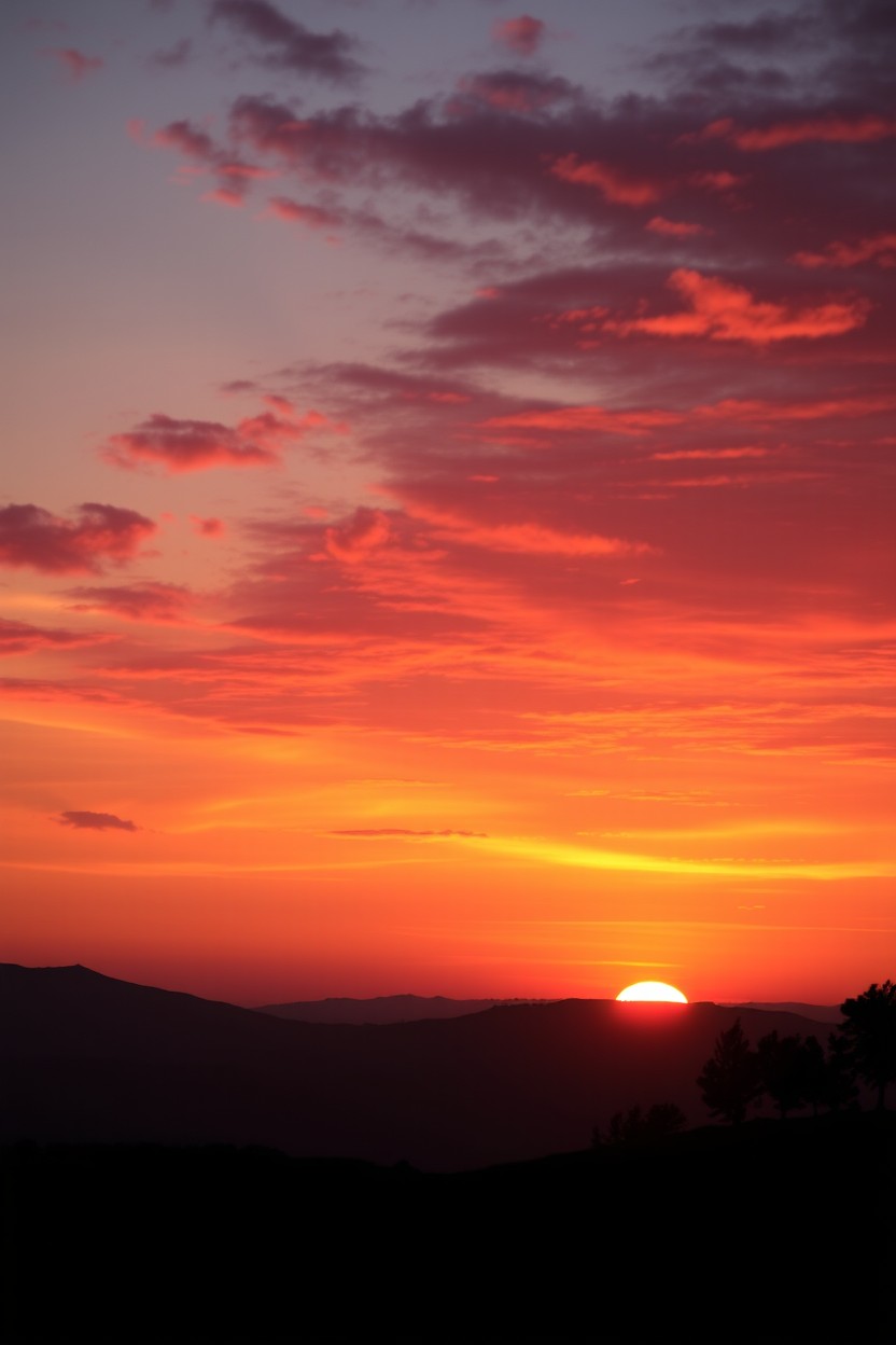 A beautiful sunset over a tranquil landscape, perfectly designed for a book cover