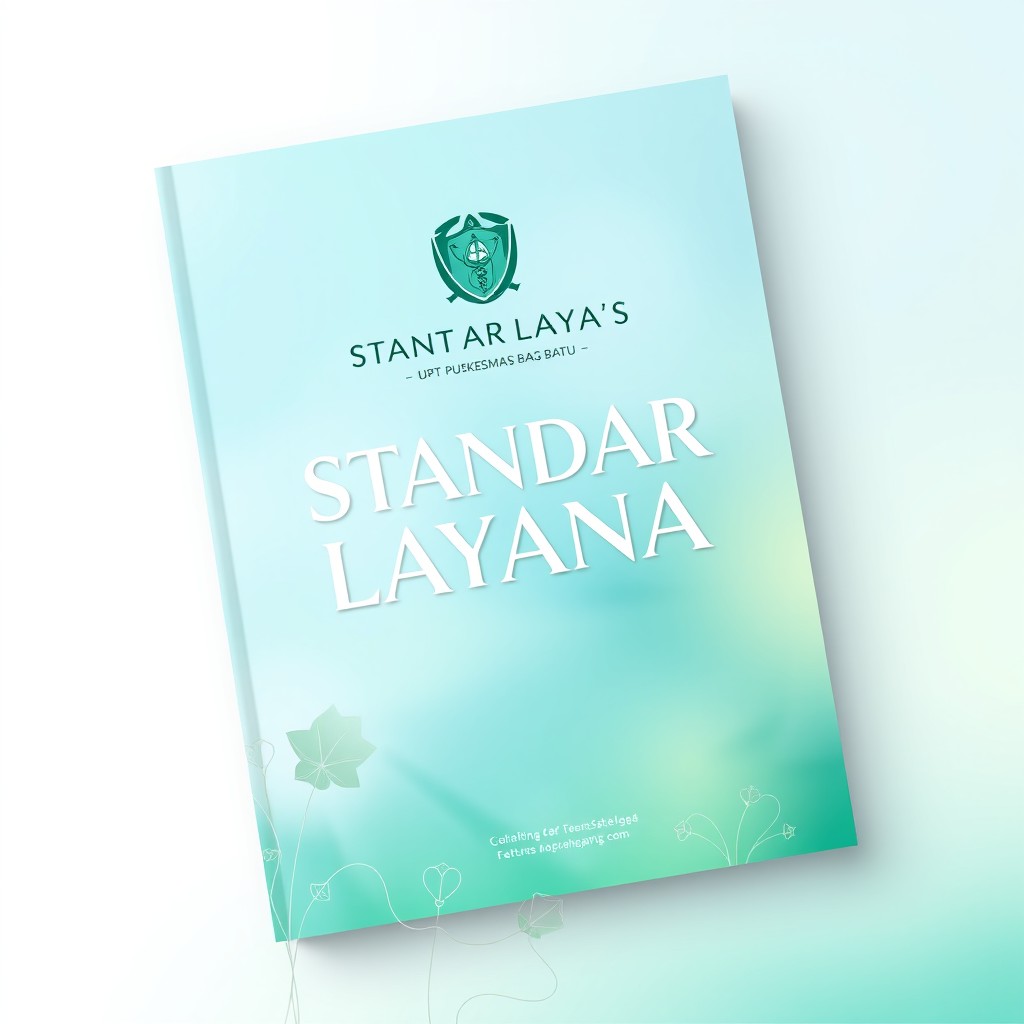 A4 book cover design for 'STANDAR LAYANA UPT PUSKESMAS BAGAN BATU'