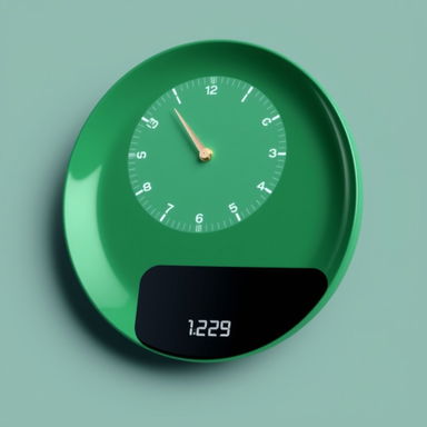 A unique design of a watch that resembles a saucer, featuring a round plate with a green base