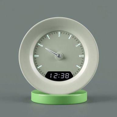 A unique design of a watch that resembles a saucer, featuring a round plate with a green base