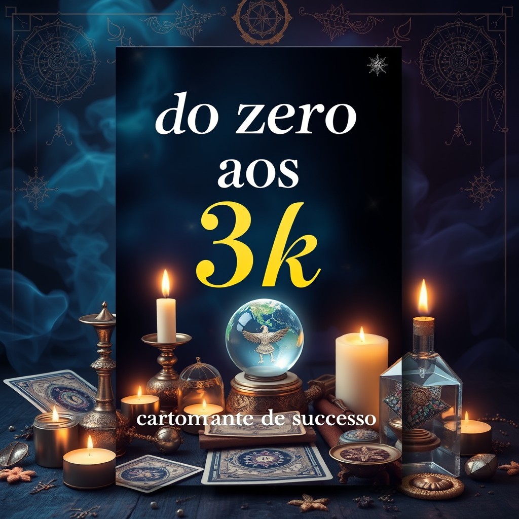 A professional and creatively designed ebook cover featuring the title 'do zero aos 3k' prominently displayed at the top in an elegant and modern font