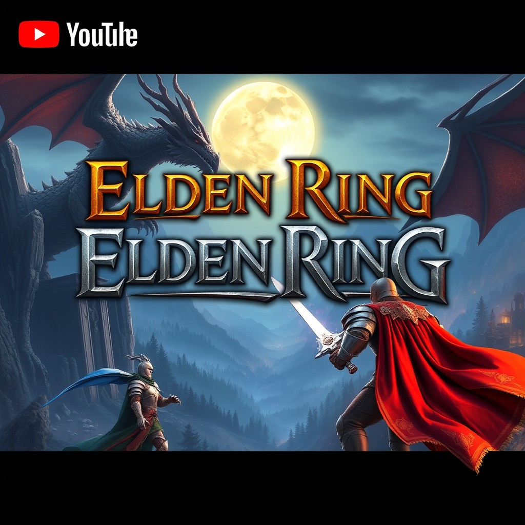 A vibrant and engaging YouTube thumbnail for a gameplay video of Elden Ring