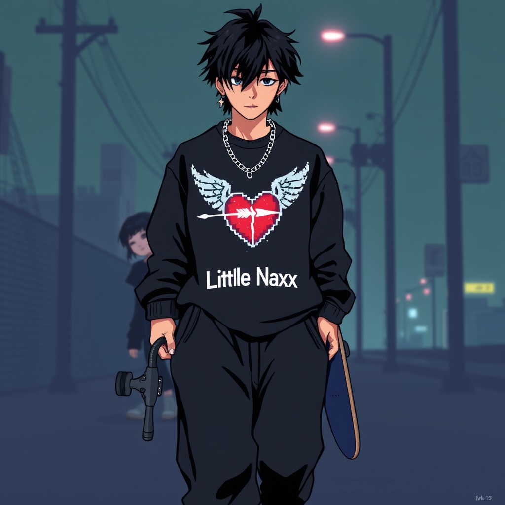 A highly stylized pixel art scene with a deep emotional atmosphere and strong urban aesthetic
