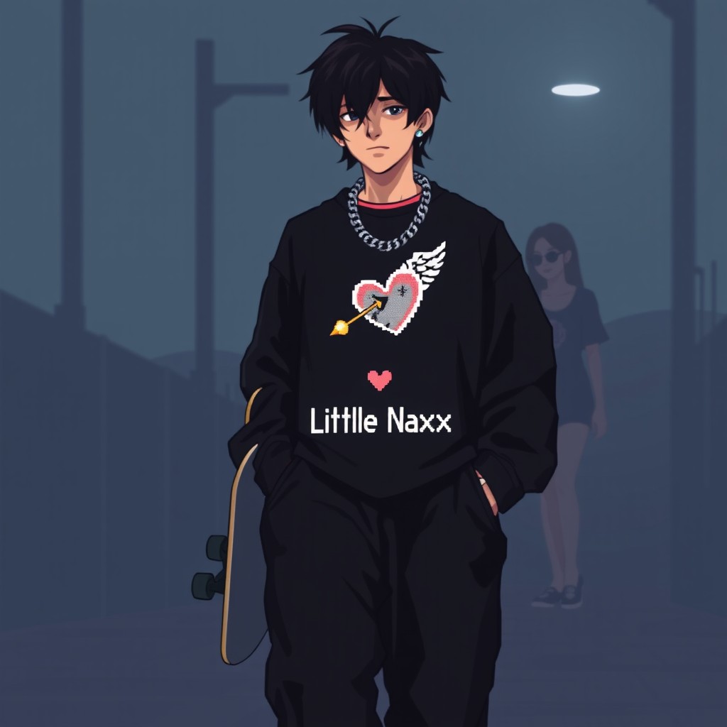 A highly stylized pixel art scene depicting a deep emotional atmosphere with a strong urban aesthetic