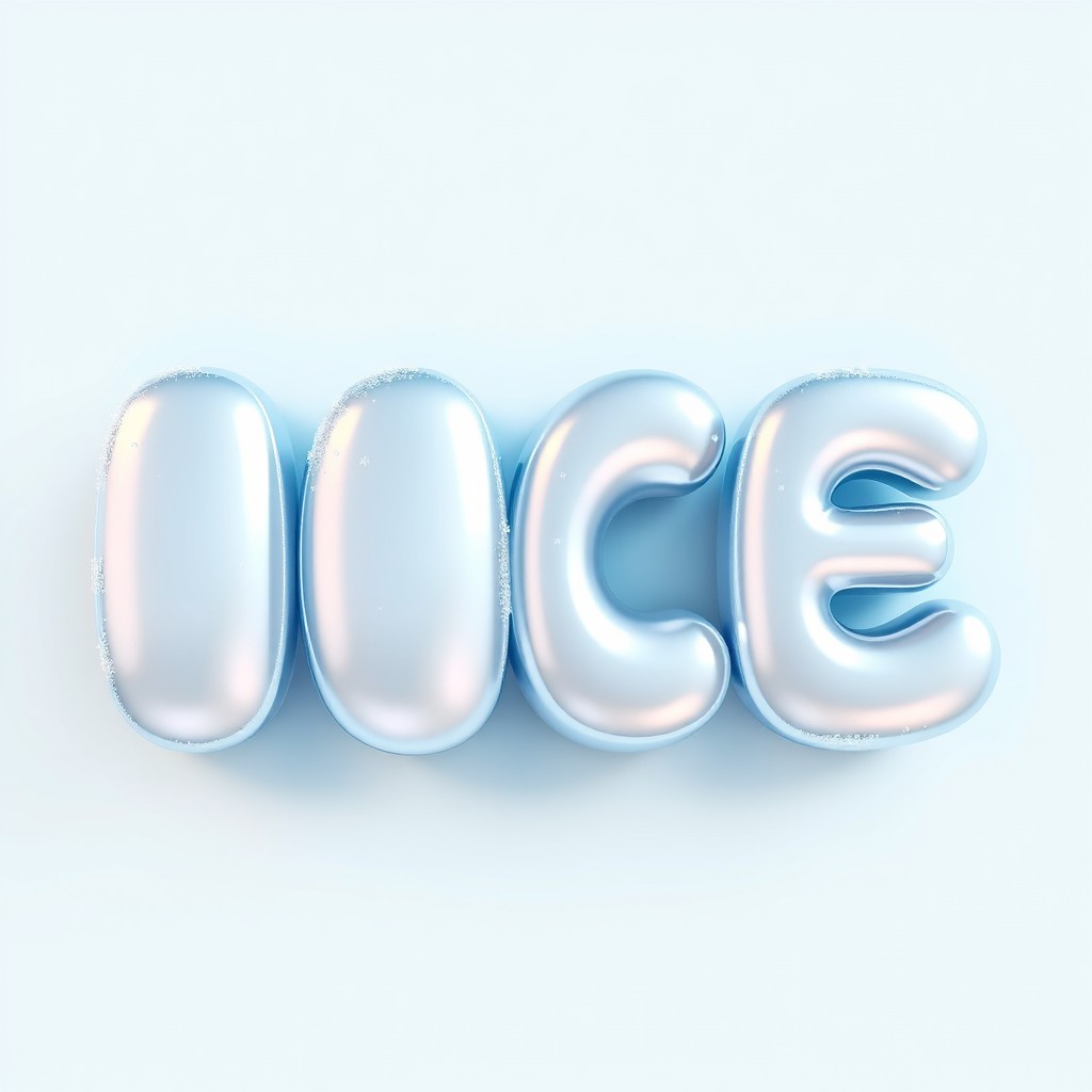 The phrase 'ICE' displayed in bold, colorful bubble letters that look playful and fun