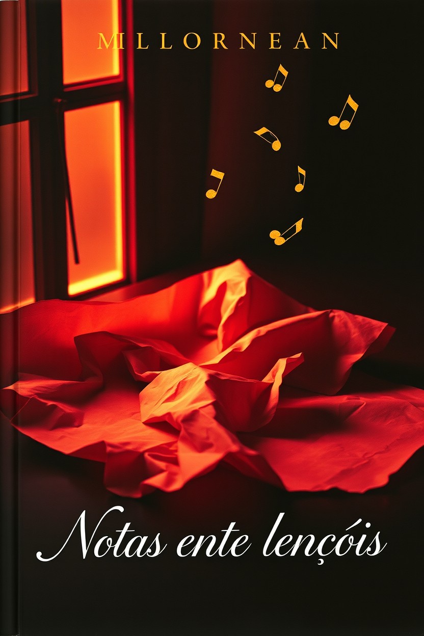 A captivating book cover featuring a warm and dark color palette with shades of burgundy, black, and soft gold