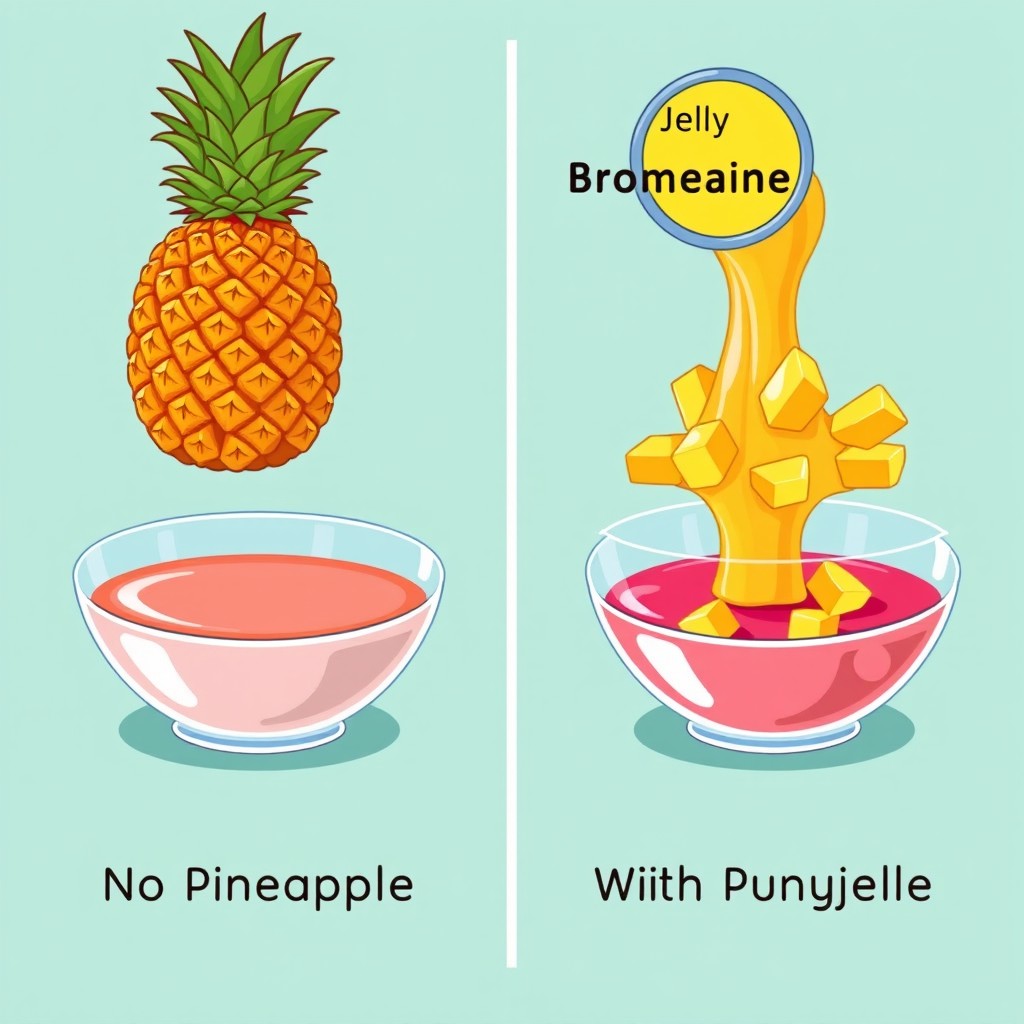 An educational cartoon-style illustration featuring two bowls of jelly side by side