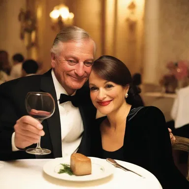 For their anniversary dinner, they shared a romantic meal featuring pate de foie gras.