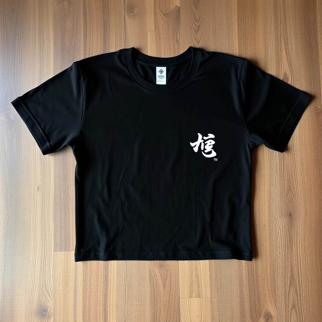 A stylish black short-sleeved t-shirt featuring the logo "ICHI BENTO" prominently placed on the left chest area