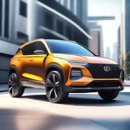 Imagine a high-quality digital art of a futuristic Hyundai SUV, inspired by the Nintendo Switch