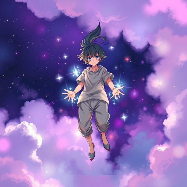 Anime-style album cover featuring a single character floating in the center of the image