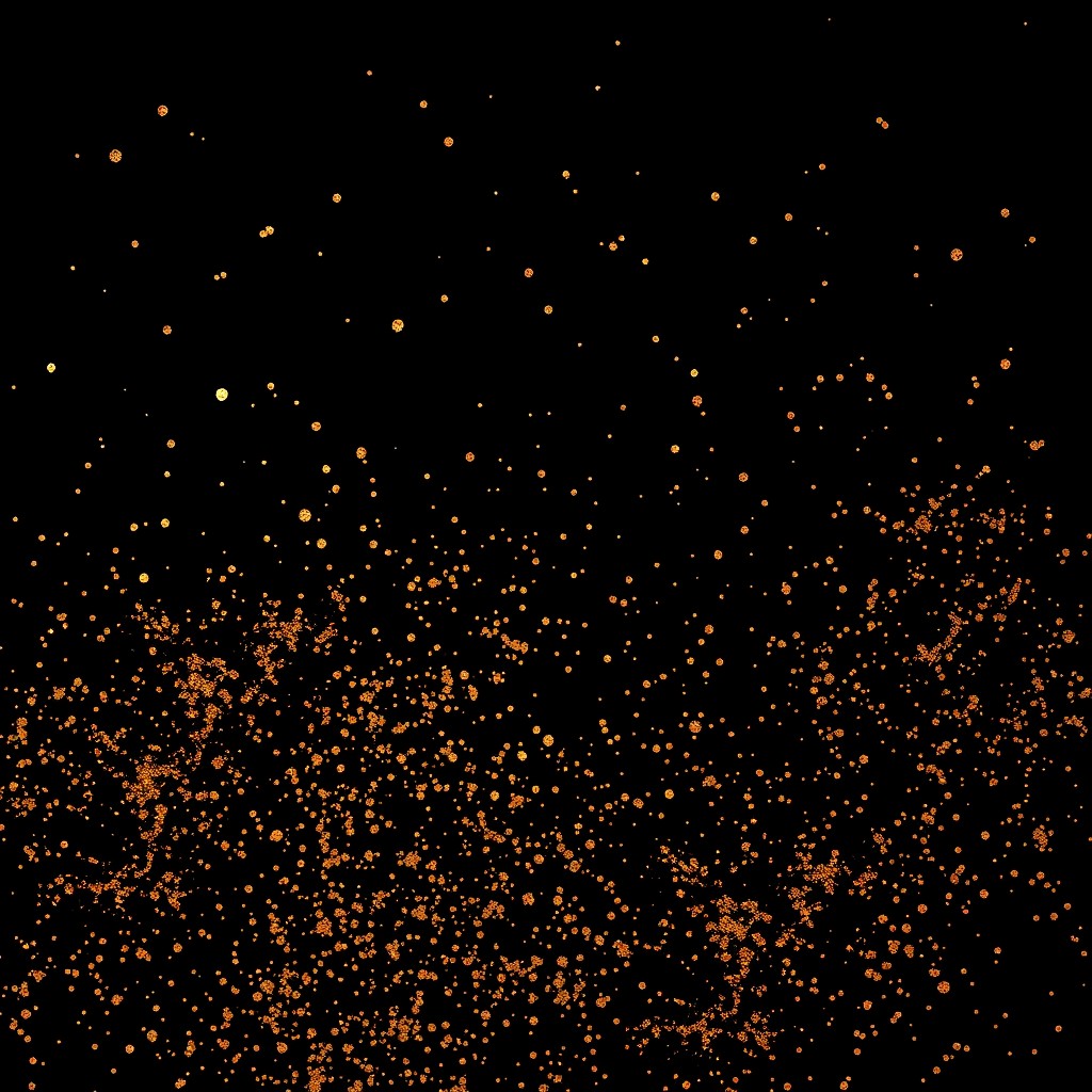 A striking image featuring a black background adorned with shimmering gold glitter droplets