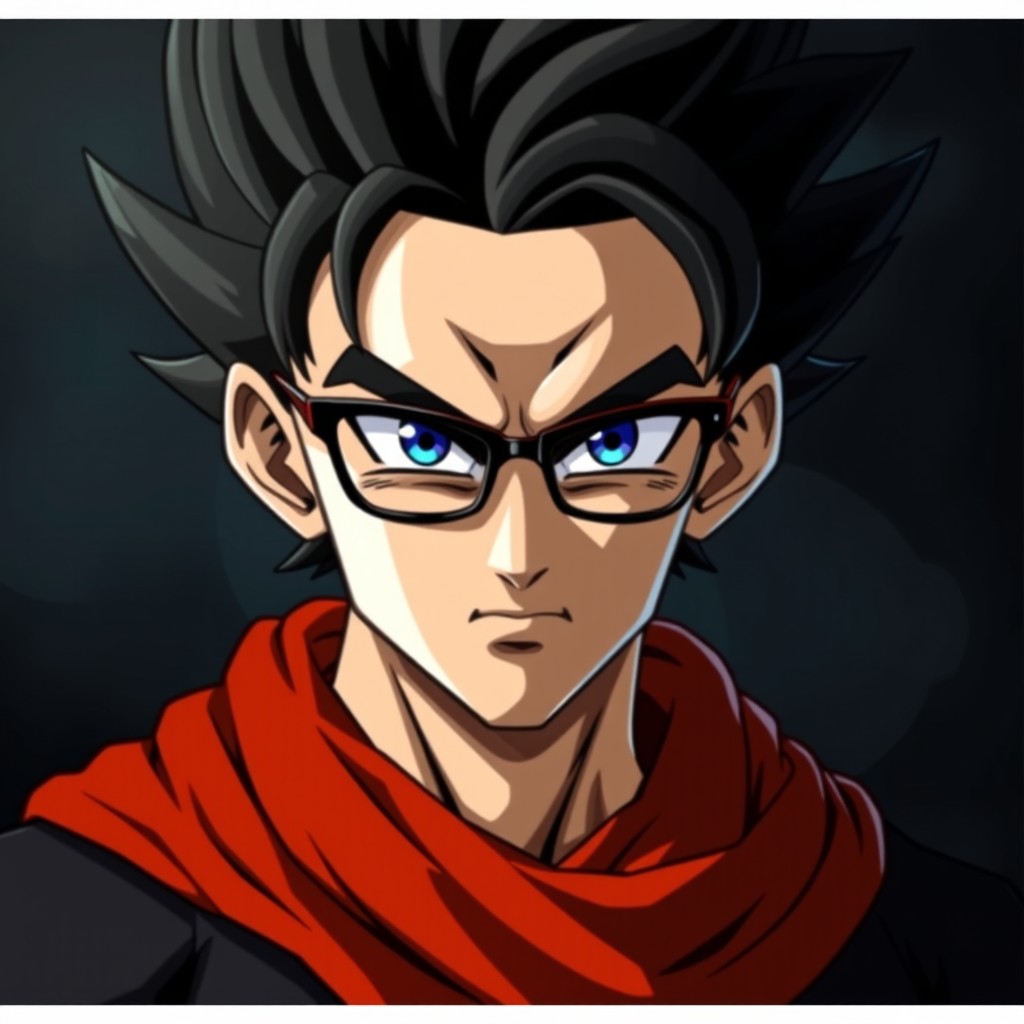 an adult version of Gohan from the Dragon Ball universe, depicted as a more sinister character