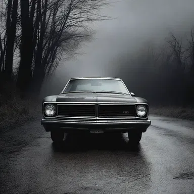 In the horror story, the protagonist's car broke down on a deserted road during a sleety night, creating an atmosphere of fear and dread.