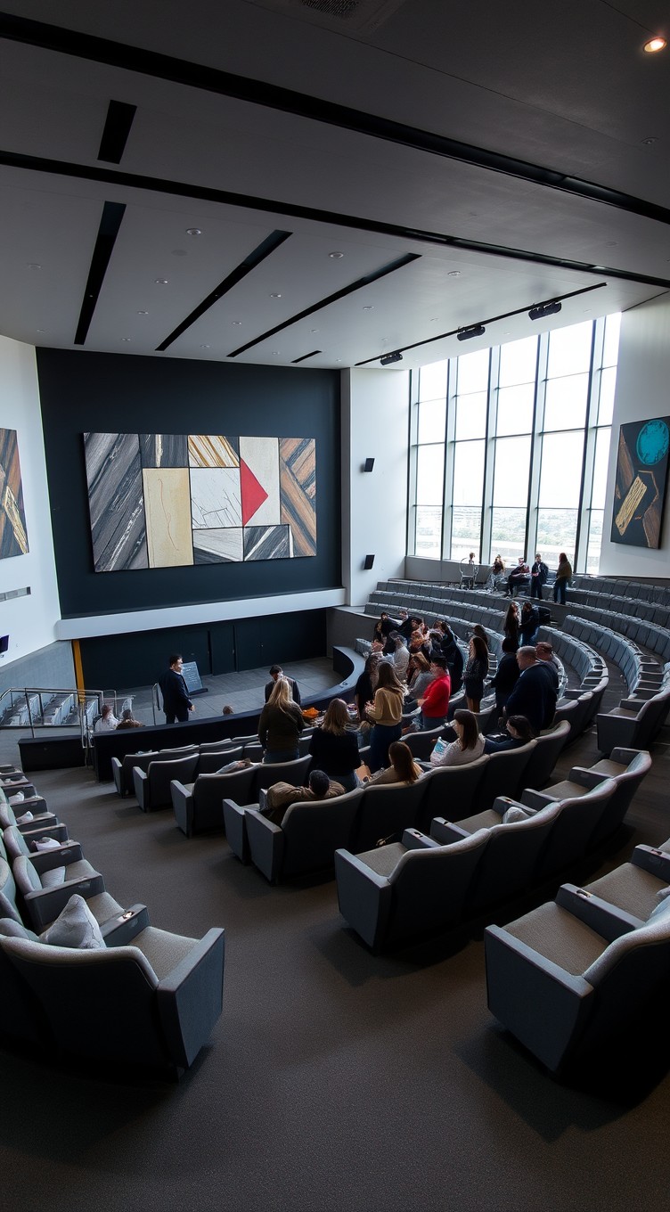 An artistic theatre space in Beirut, featuring a modern design with sleek lines and contemporary architecture