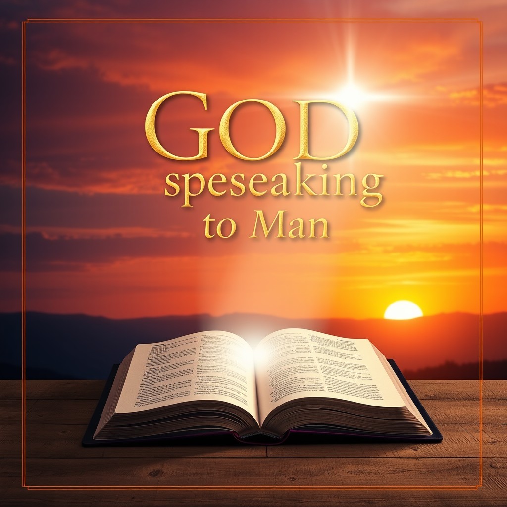 A book cover design for a Christian book titled 'God Speaking to Man'