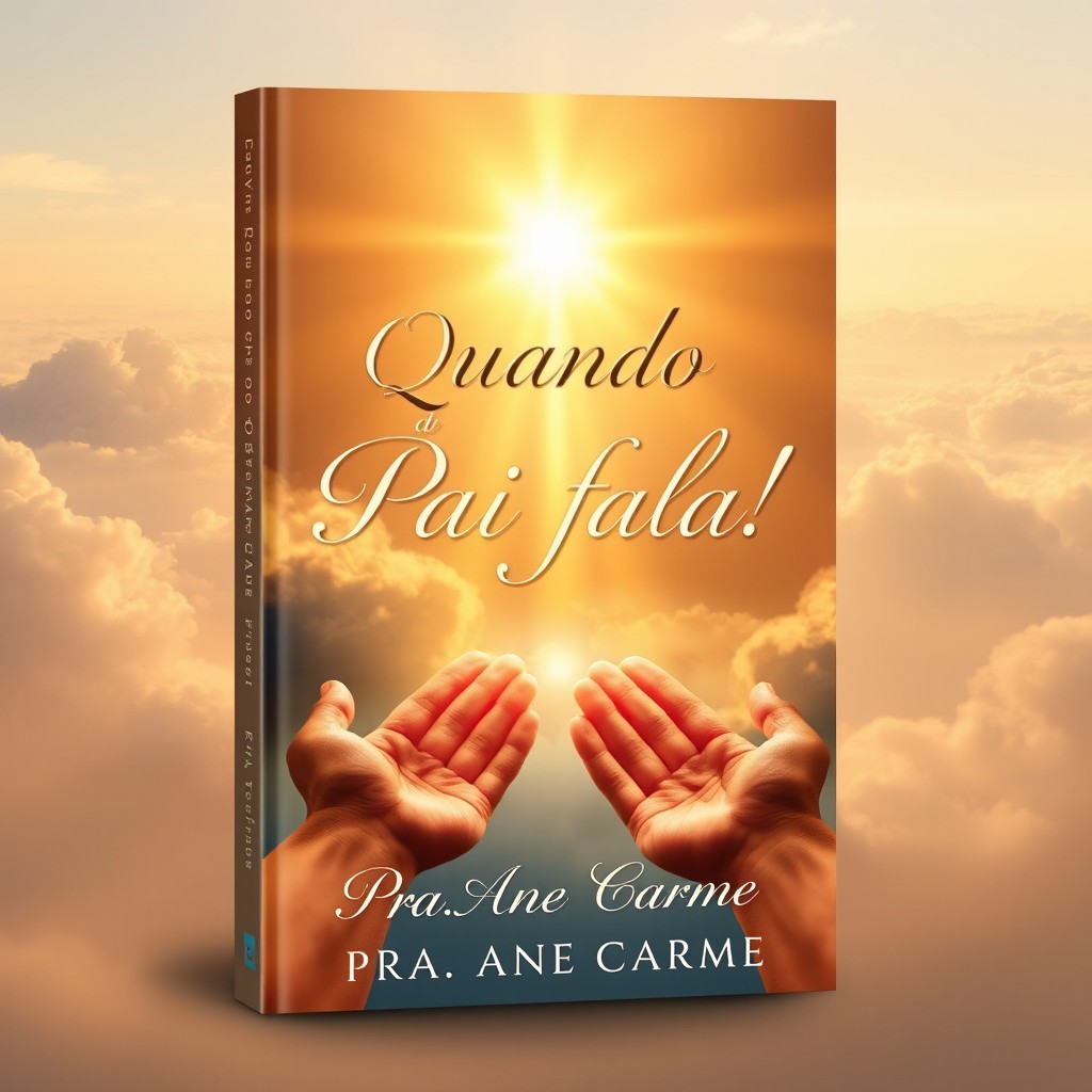 A captivating book cover design for a Christian book titled "Quando o Pai fala!" by author "Pra