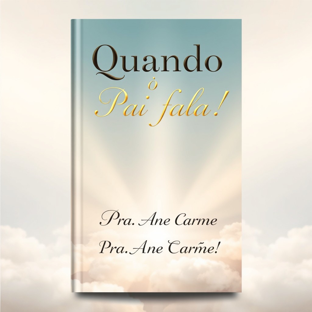 A captivating book cover design for a Christian book titled "Quando o Pai fala!" by author Pra