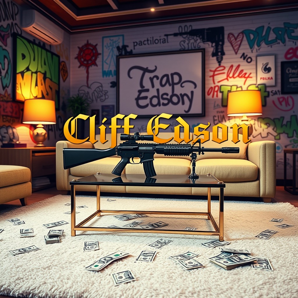 A logo design for 'Cliff Edson', featuring elegant gold lettering on a white background