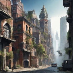 A stunning and intricately detailed landscape wallpaper showcasing the urban exploration visual of Blockhouse City, duly emphasized by lively cityscape and architectural brilliance.