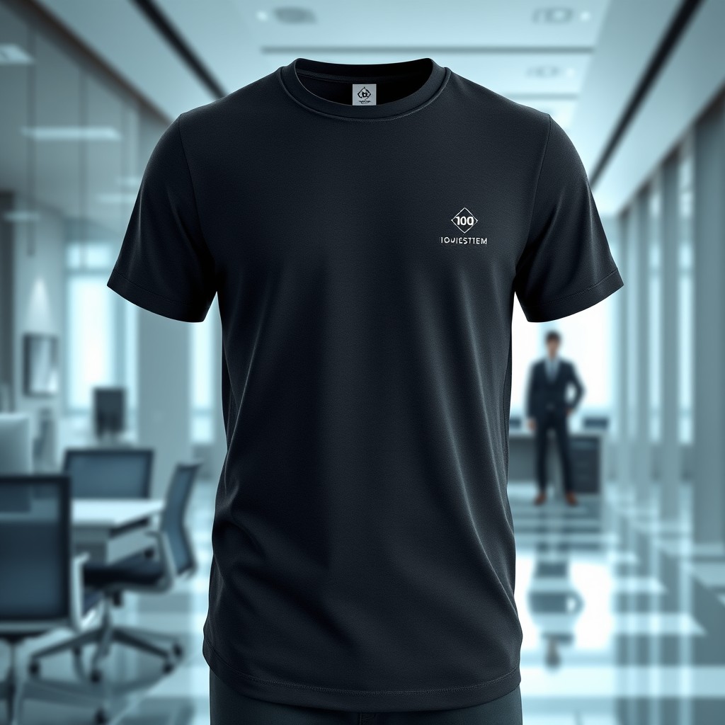 A men's business casual t-shirt made of high-quality cotton, featuring a dark charcoal color with a minimalistic design
