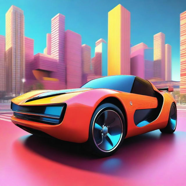 Imagine a high-quality digital art of a car inspired by the world of Nintendo