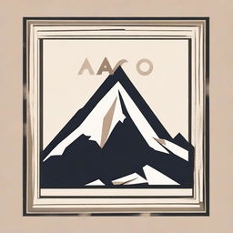 Create an updated logo featuring the word 'Aco' in dynamic font, a stylized silhouette of a mountain, all encapsulated within a geometric square border.