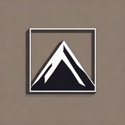 Create an updated logo featuring the word 'Aco' in dynamic font, a stylized silhouette of a mountain, all encapsulated within a geometric square border.