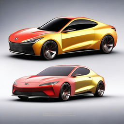 Envision a high-quality digital art piece showcasing a concept design for a Hyundai car inspired by Nintendo