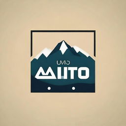 Create an updated logo featuring the word 'Aco' in dynamic font, a stylized silhouette of a mountain, all encapsulated within a geometric square border.