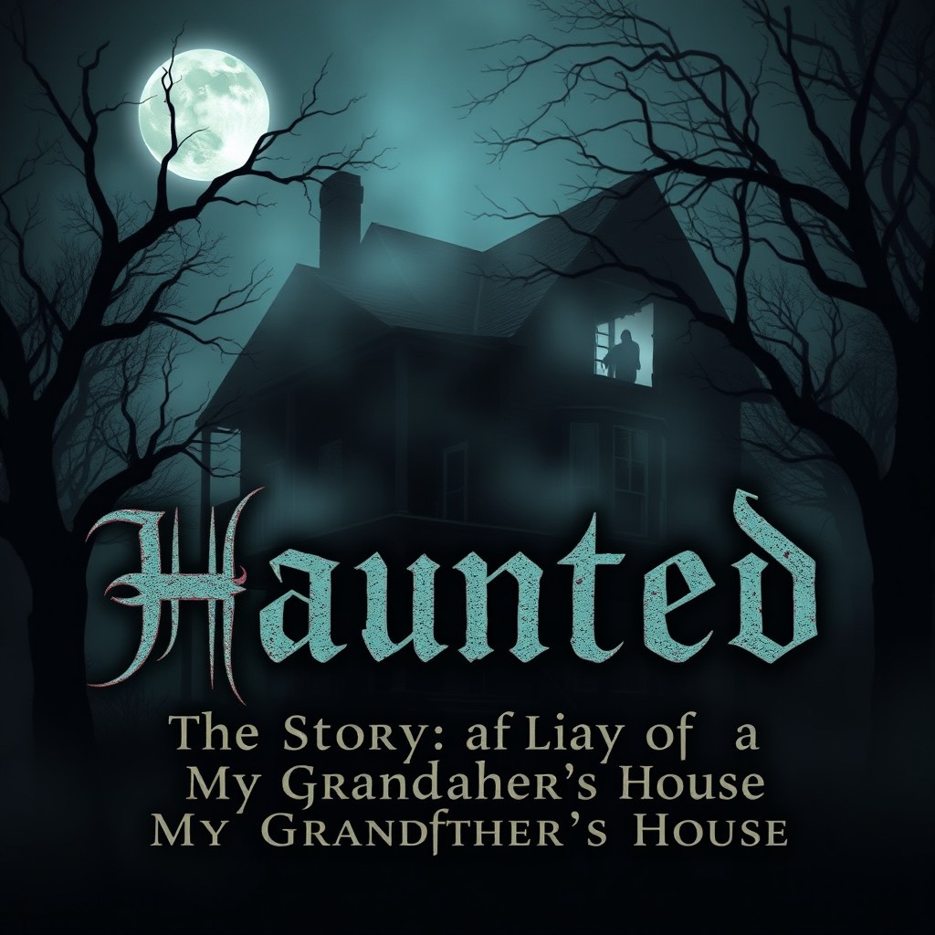 A dark, atmospheric thumbnail featuring an eerie old house shrouded in mist, with gnarled trees surrounding it