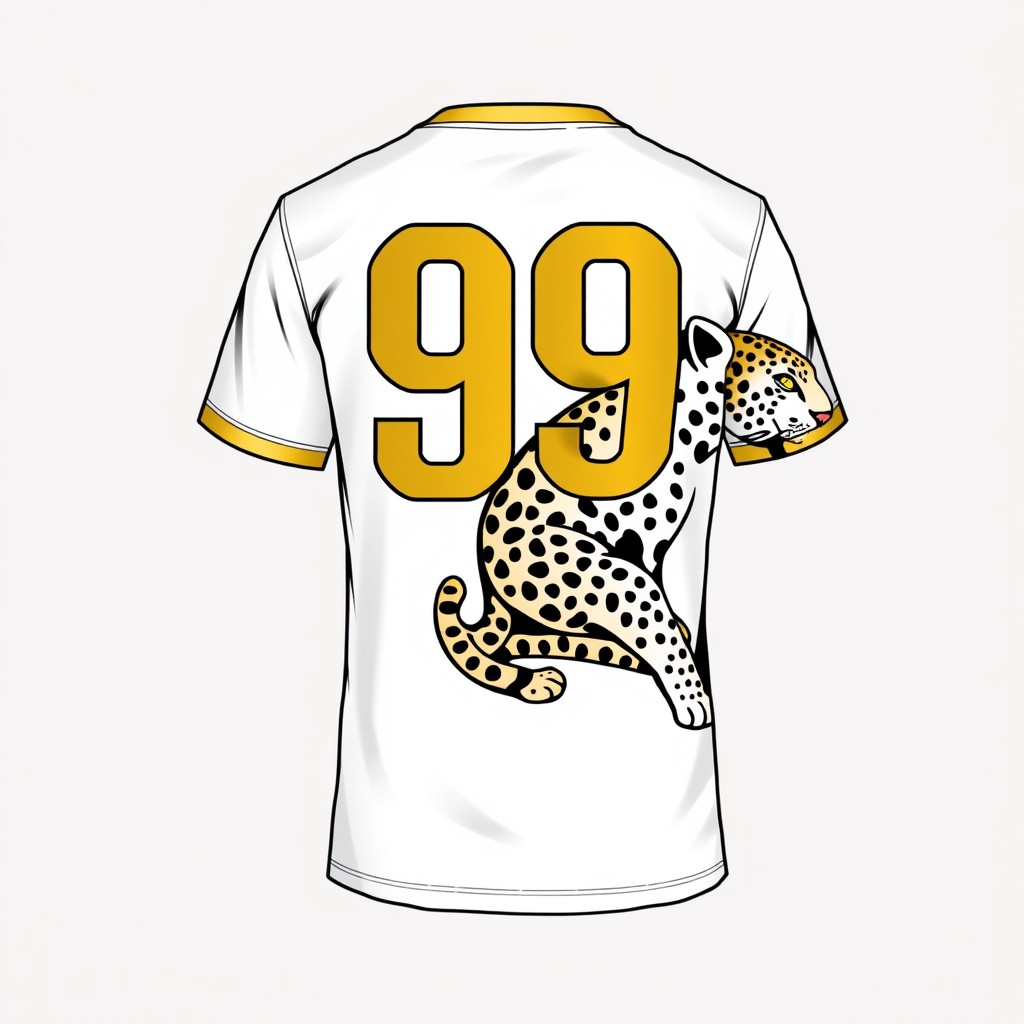 A stylish interclass t-shirt design featuring the number '99' prominently displayed on the back in a bold, eye-catching font