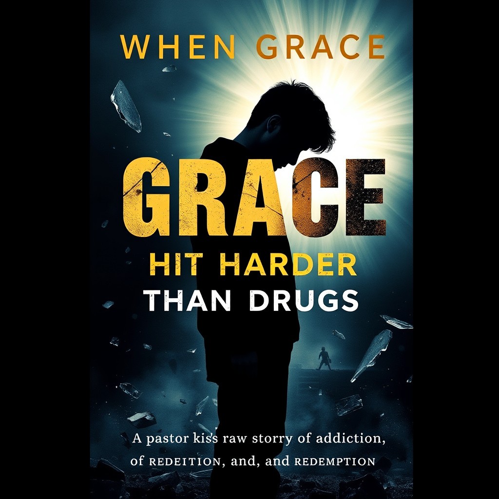 The cover design depicts a striking, dramatic scene illustrating the struggle between addiction and redemption