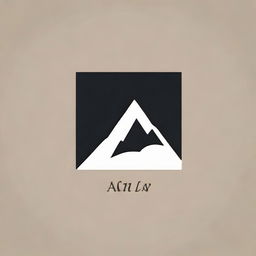 Design a minimalist logo with the word 'Aco', a stylized silhouette of a mountain, both elements enclosed inside a sleek square shape.