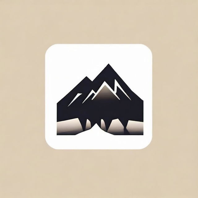 Design a minimalist logo with the word 'Aco', a stylized silhouette of a mountain, both elements enclosed inside a sleek square shape.