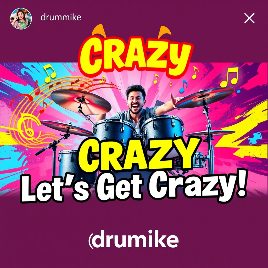 A YouTube thumbnail showcasing a vibrant and energetic scene related to drumming