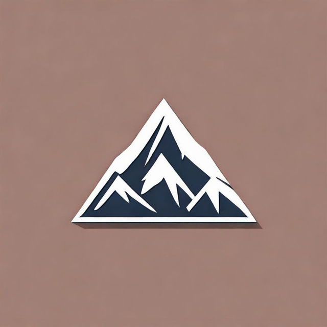 Create a minimalistic logo featuring the word 'Aco' and a stylized outline of a mountain, composed within a slim rectangular layout.