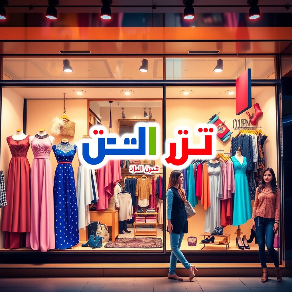 A vibrant Facebook cover image for a clothing store named 'سنتر اياد'
