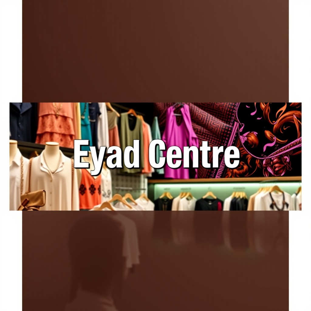 A striking Facebook cover image for a clothing store named 'Eyad Centre'