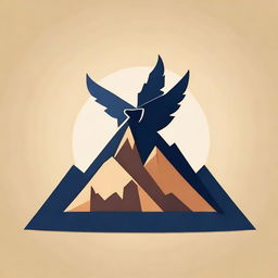 Illustrate a logo with the word 'Aco' embedded within a mountain profile, including a stylized bird soaring high above the mountain.