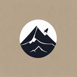 Design a minimalist logo that includes the word 'Aco' subtly inscribed in a mountain silhouette, complemented by a small bird gracefully floating above the mountain.