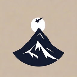 Design a minimalist logo that includes the word 'Aco' subtly inscribed in a mountain silhouette, complemented by a small bird gracefully floating above the mountain.