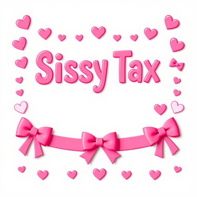 A whimsical and colorful sissy tax billing statement designed in a fun, playful style, featuring a predominantly pink color palette