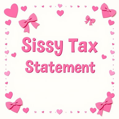 A whimsical and colorful sissy tax billing statement designed in a fun, playful style, featuring a predominantly pink color palette