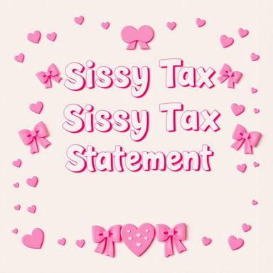 A whimsical and colorful sissy tax billing statement designed in a fun, playful style, featuring a predominantly pink color palette