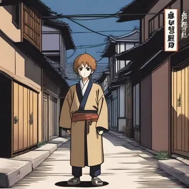 In the anime series set in Edo-era Japan, the main character encounters a linkboy who guides him through the dark alleyways of the city.