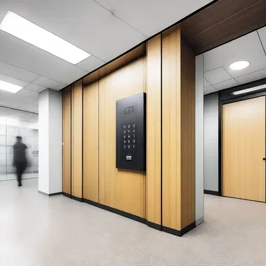 The modern office building is equipped with an efficient intercom system to facilitate communication between different departments and floors.