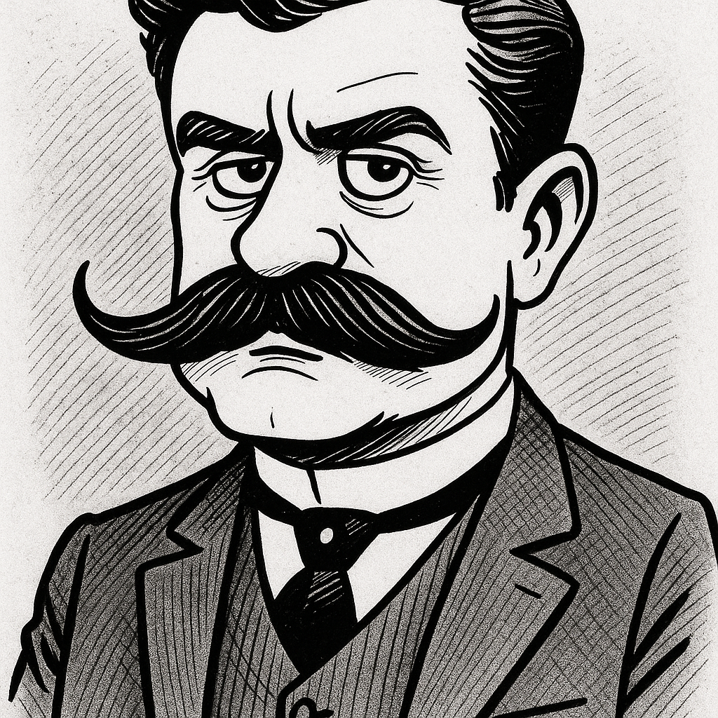 Udelej z obrazku komisovou karikaturu. Pohled muze ven na divaka. Pouze cerna a bila bez barev. Tak aby se na obazek vesla hlava i s vlasy