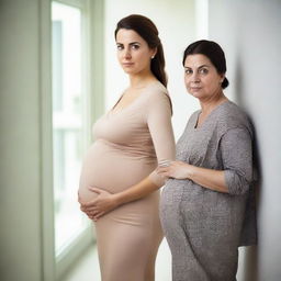 A woman looking expectant and patient, evidently waiting for someone or something.